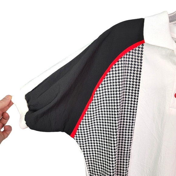 Reno of California Vintage Multi Pattern Color Block Button Up Blouse Tee M - Picture 9 of 12